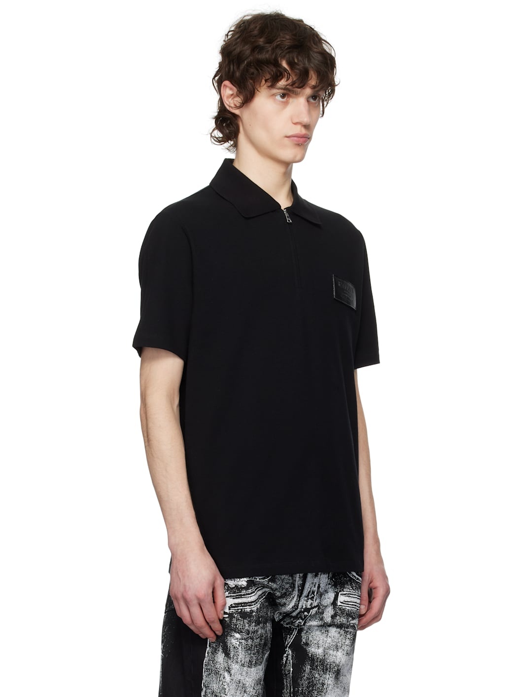 Black Logo Patch Polo - 2