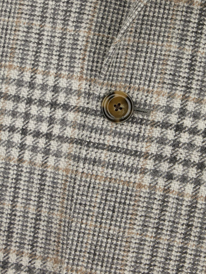 checked-pattern single-button blazer 3