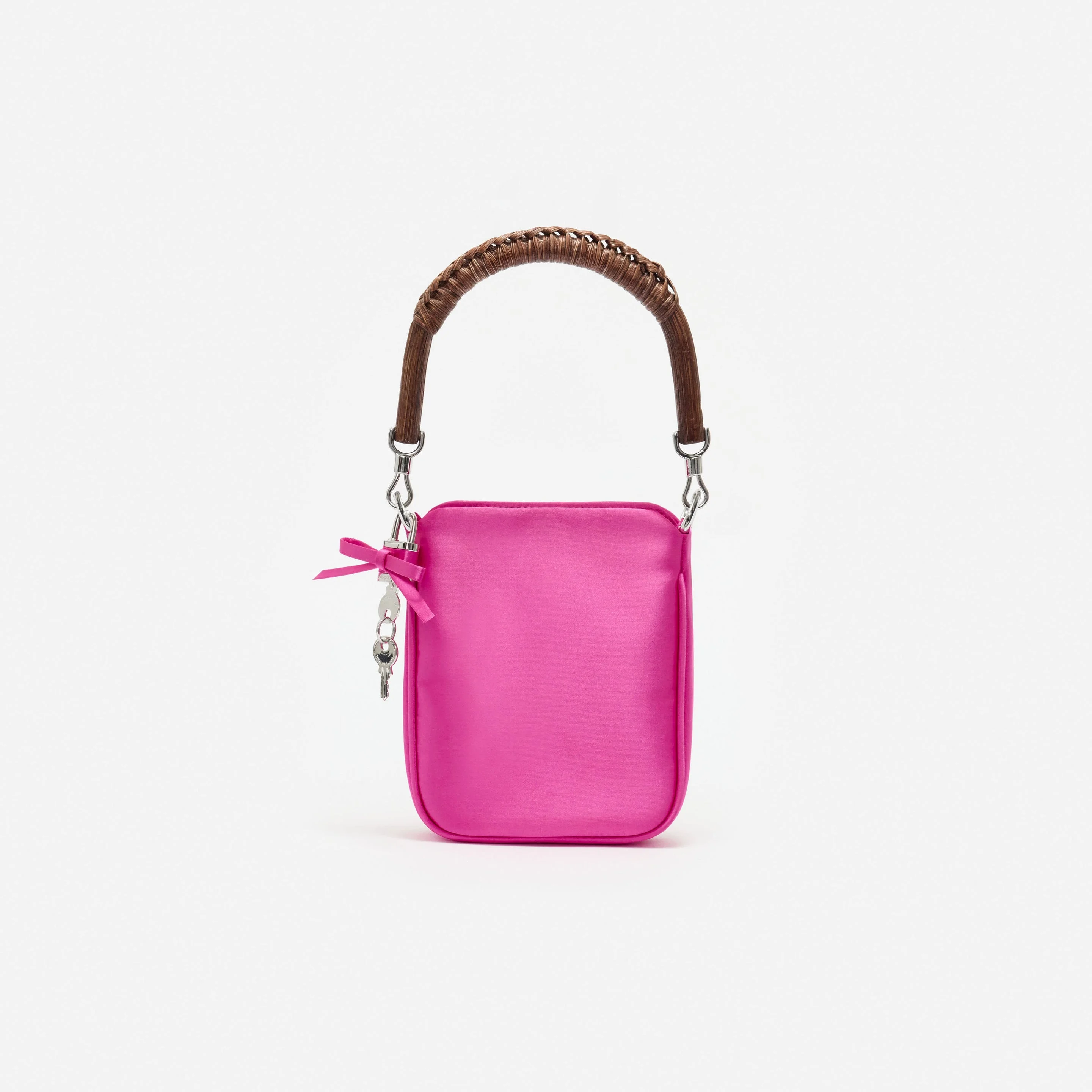Pink Satin Mini Tote Bag - 1