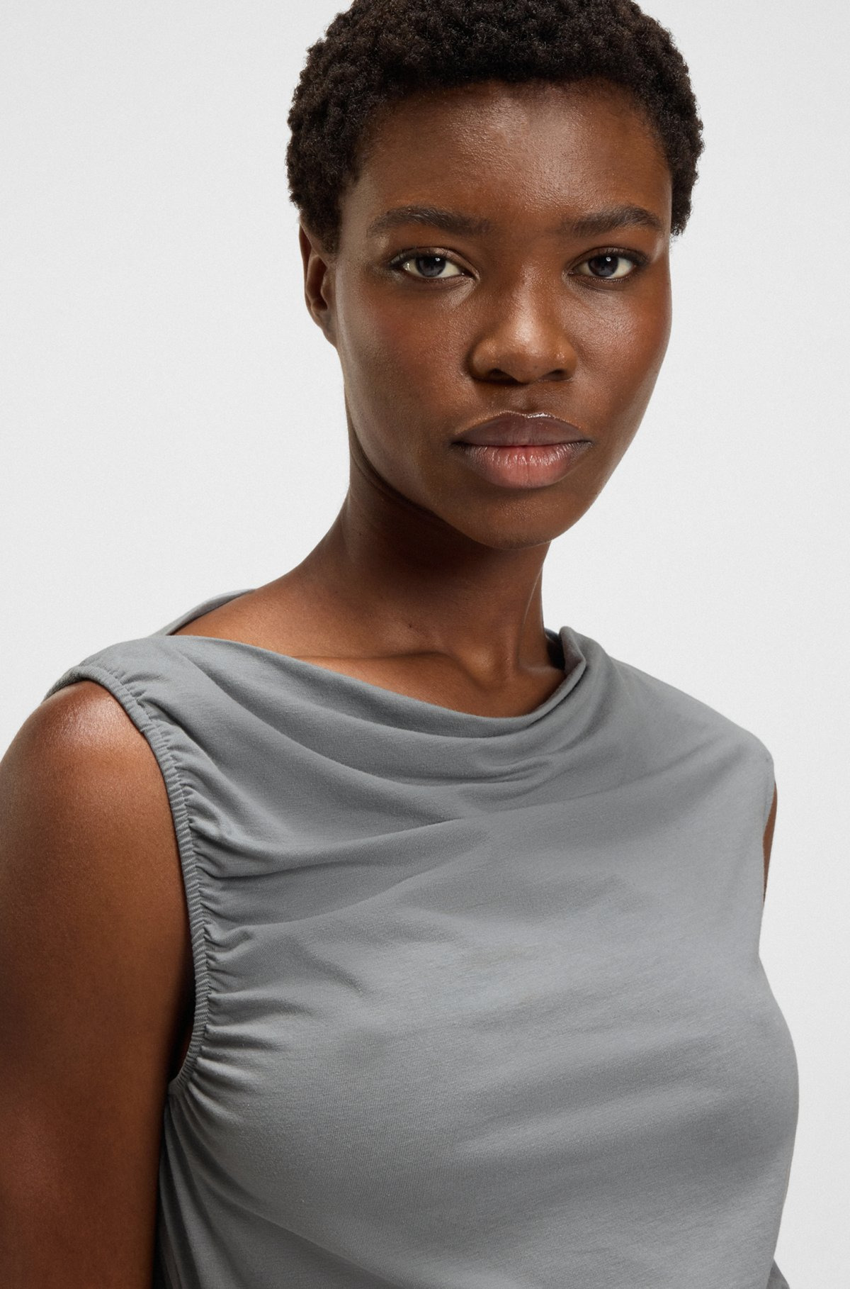 DRESS WITH ASYMMETRIC NECKLINE - 4