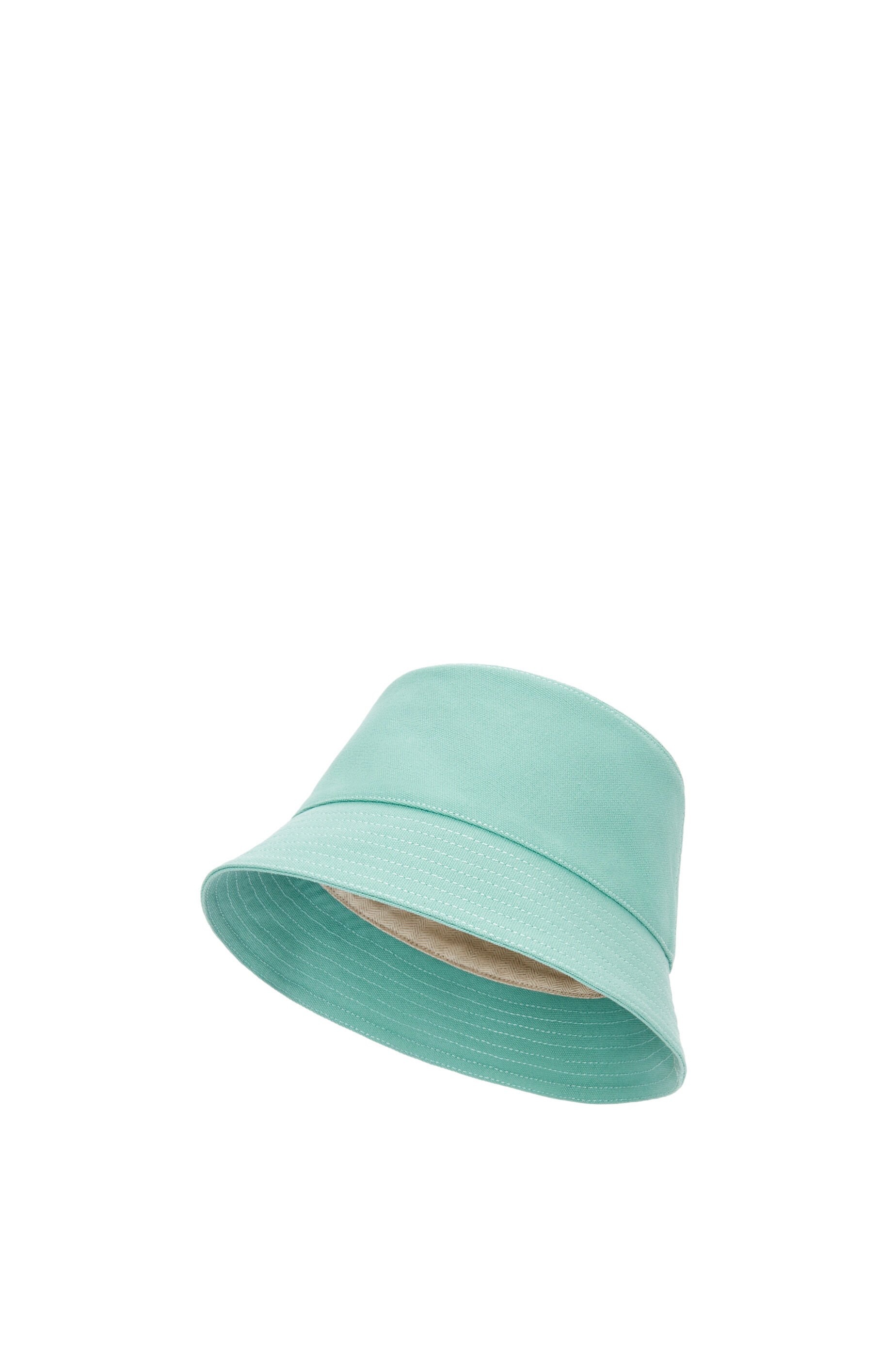 Bucket hat in canvas and calfskin - 1