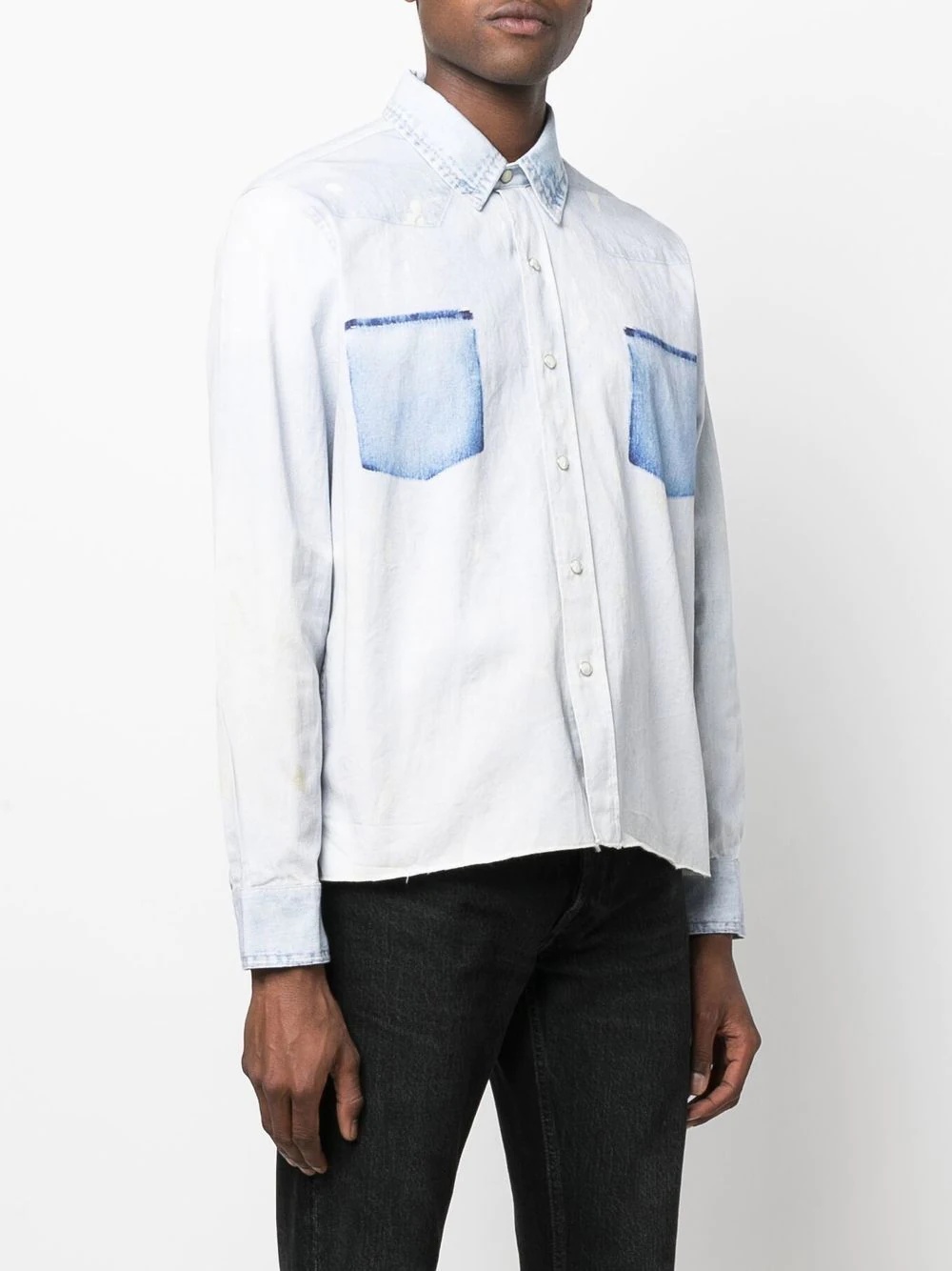 distressed-effect denim shirt - 3