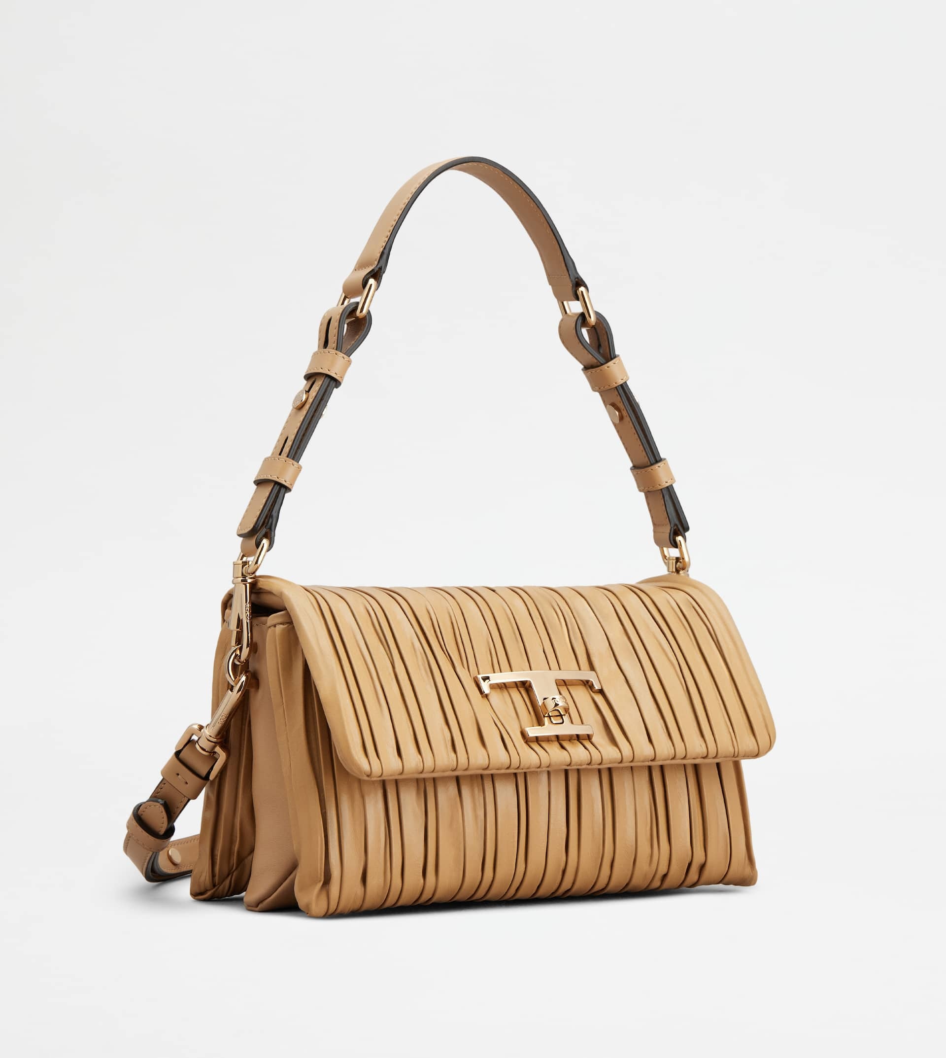 T TIMELESS FLAP BAG IN LEATHER MINI - NATURAL - 6