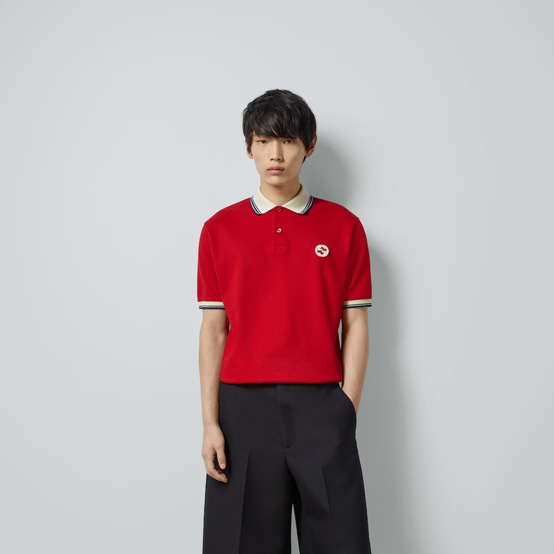 Cotton polo shirt with Interlocking G 5