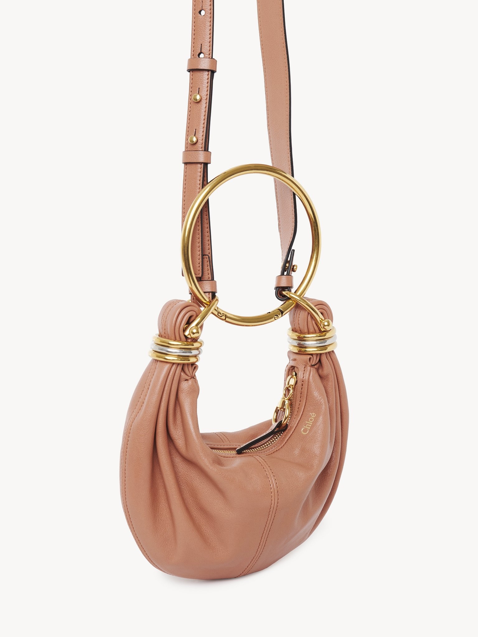 MINI BRACELET HOBO BAG IN GRAINED LEATHER - 3
