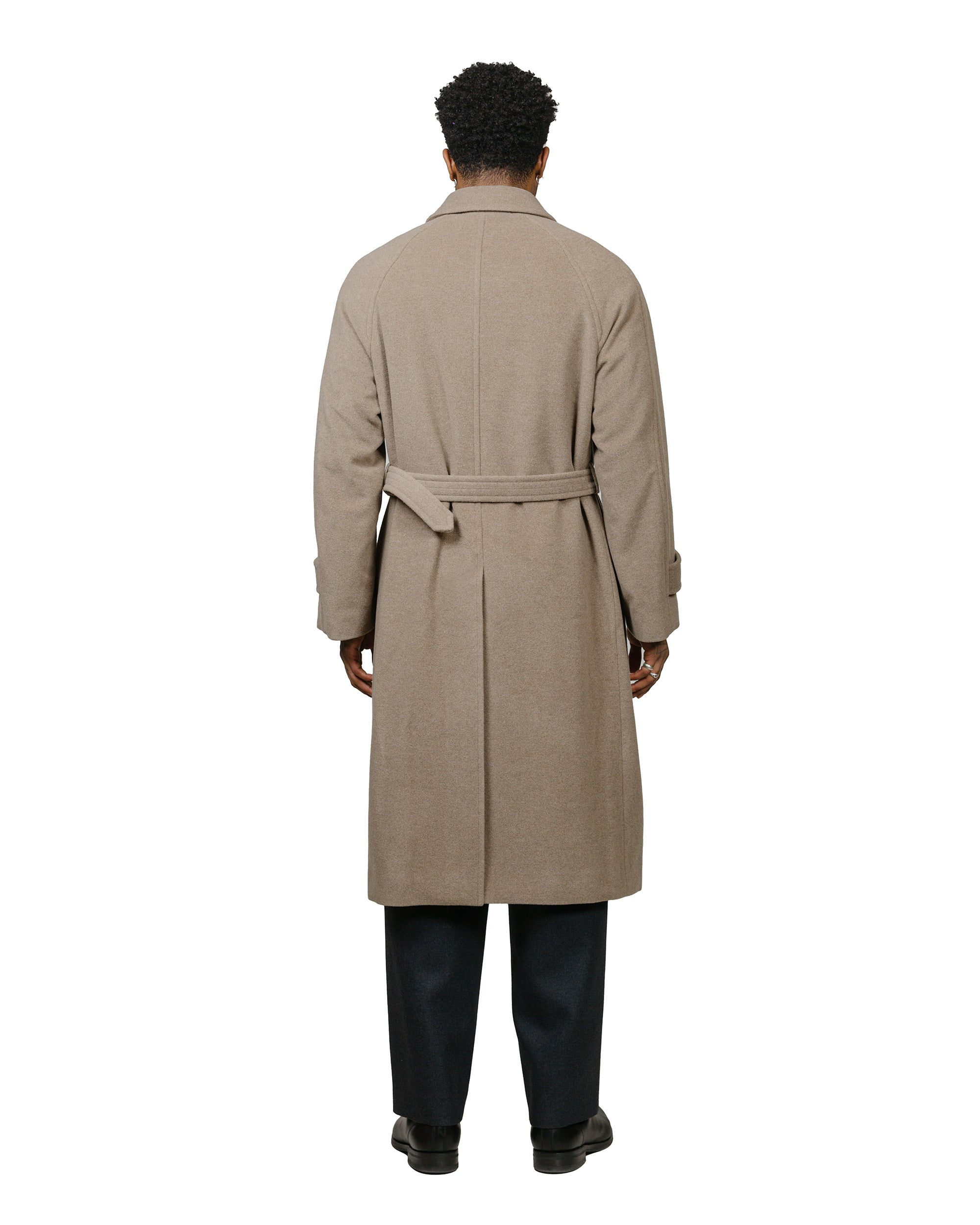 Super Fine Wool Mosser Soutien Collar Coat Khaki Beige - 4