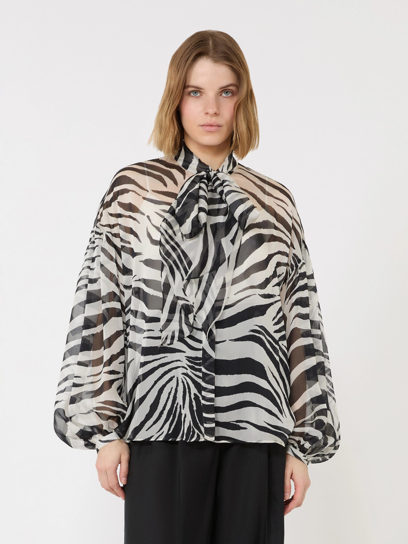 BALLATA Printed silk chiffon blouse - BLACK 3