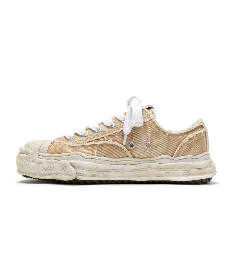 "HANK" OG Sole Bleach-Wash Denim Canvas Low-top Sneaker 12