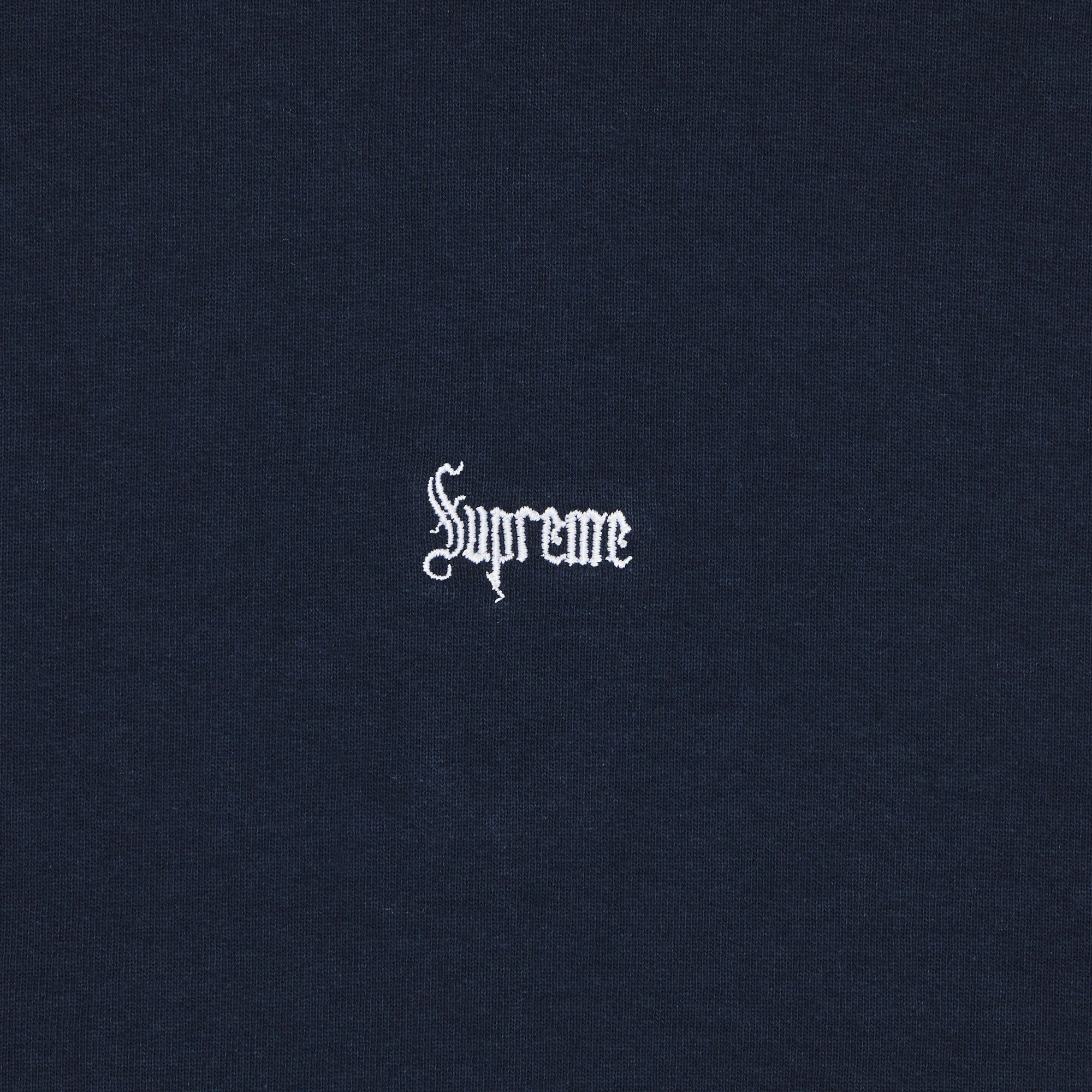 Supreme Micro Logo Hooded Sweatshirt 'Navy' - 2