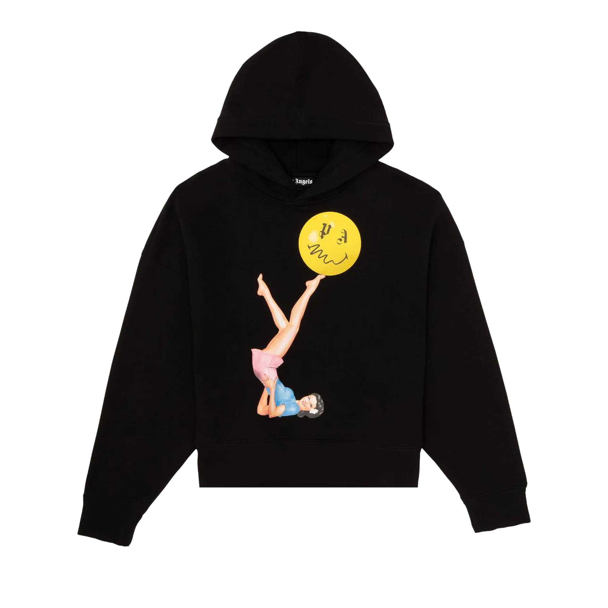 Palm Angels Juggler Pin Up Hoodie 'Black/Pink' - 1