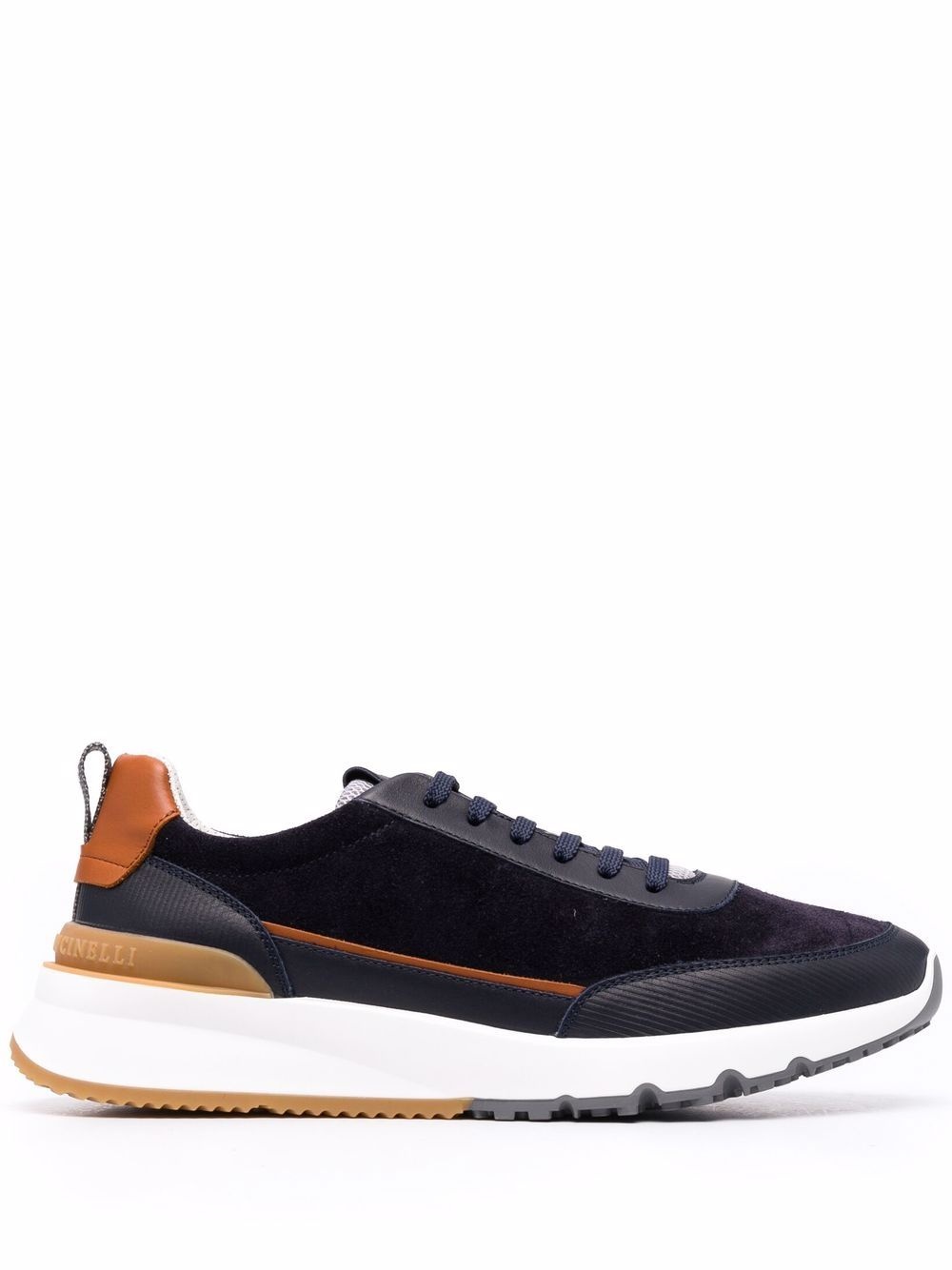 suede-panel runner sneakers - 1