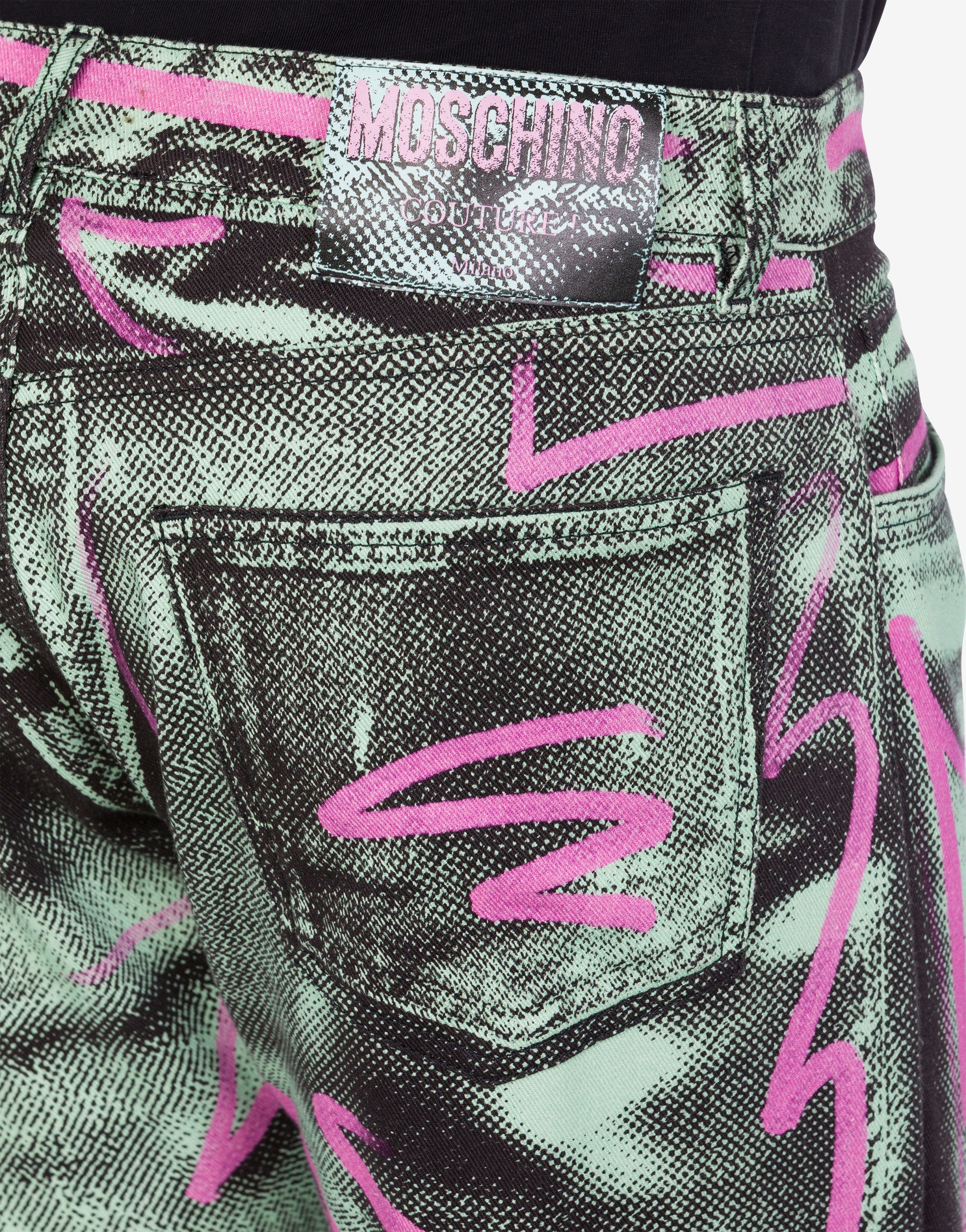 SHADOWS & SQUIGGLES COTTON BULL DENIM TROUSERS - 4