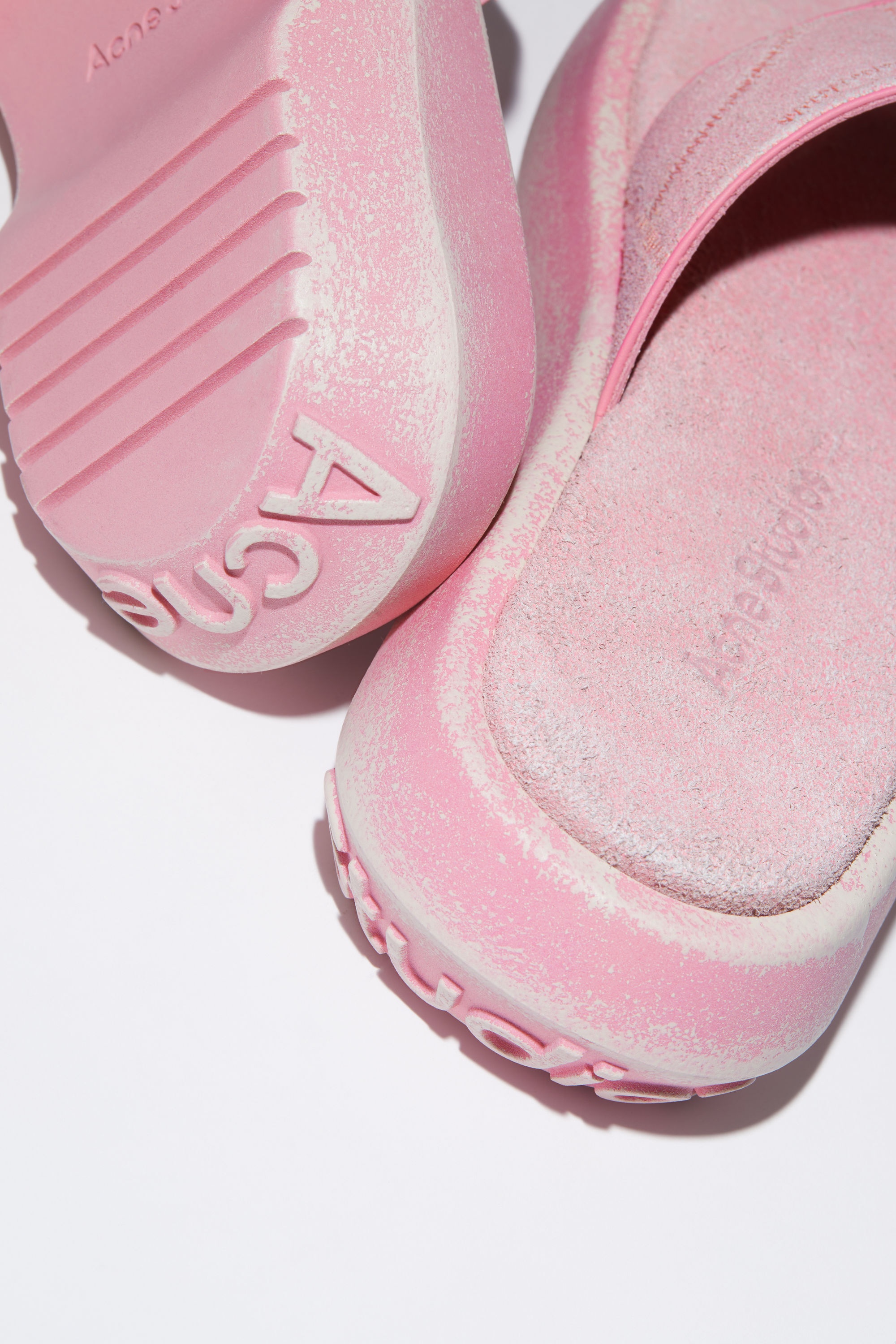 Reversed leather sandals - Blush pink - 5
