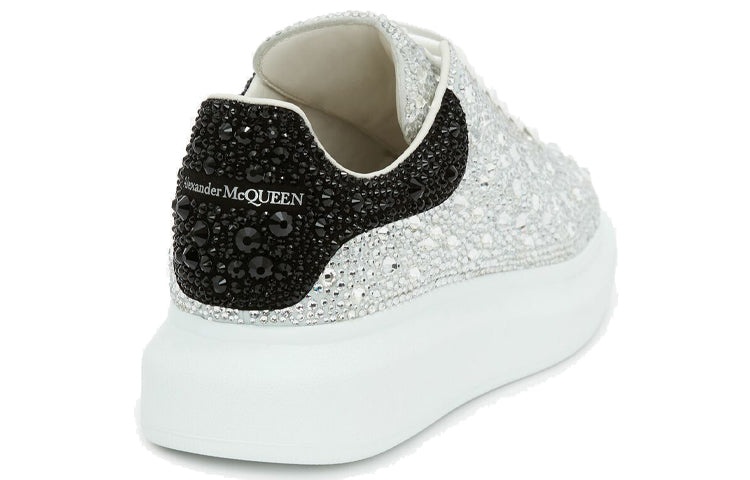 Alexander McQueen Crystal-embellished Oversized Sneakers 'Silver Black' 604223WHCE49329 - 4