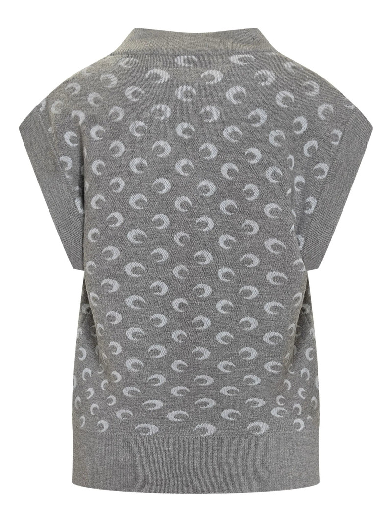 Marine Serre Crescent-print V-neck Vest 3