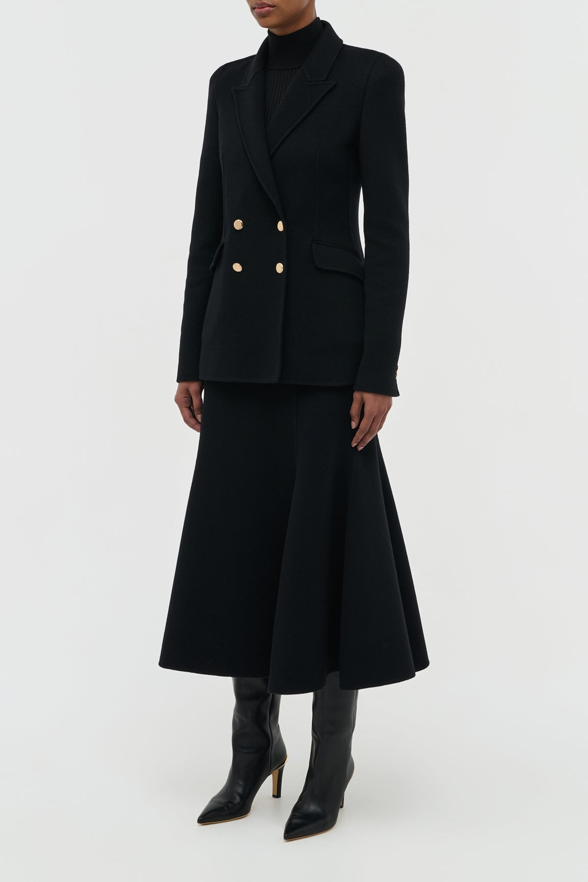 Lloyd Blazer in Black Double-Face Recycled Cashmere - 3