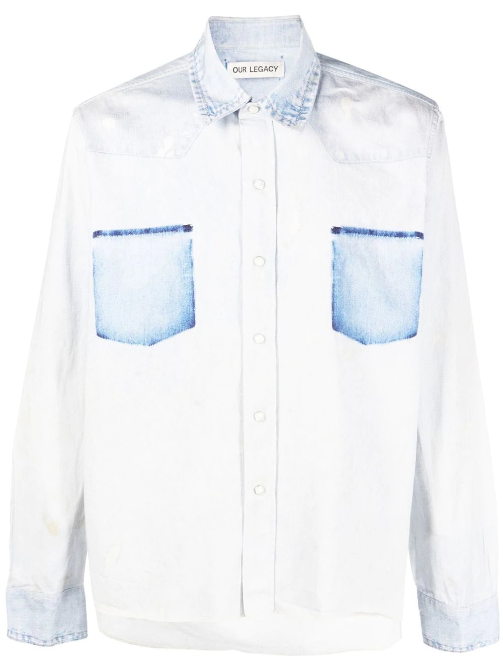 distressed-effect denim shirt - 1