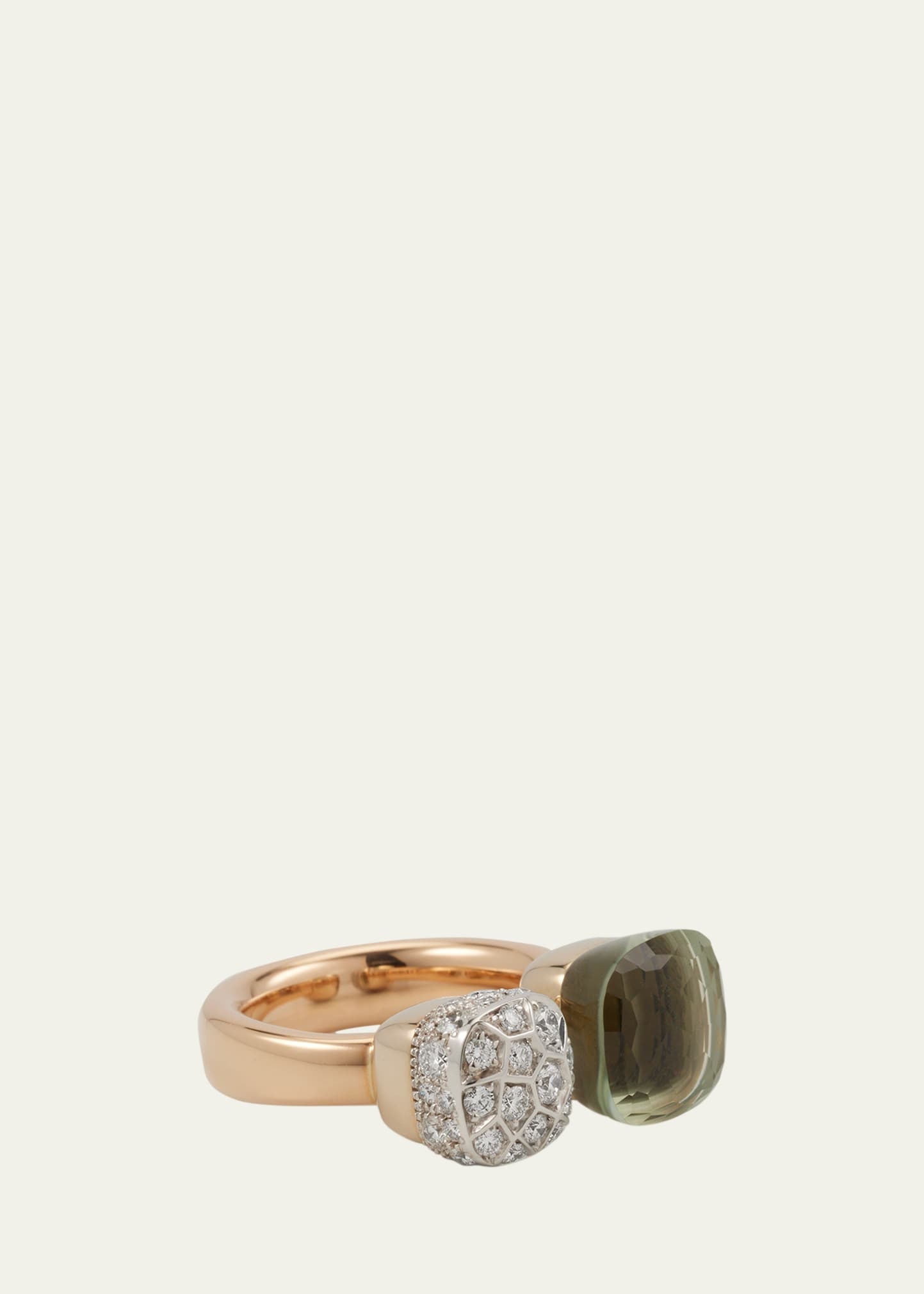 Nudo 18K Rose Gold Prasiolite and Diamond Between-The-Finger Ring - 3