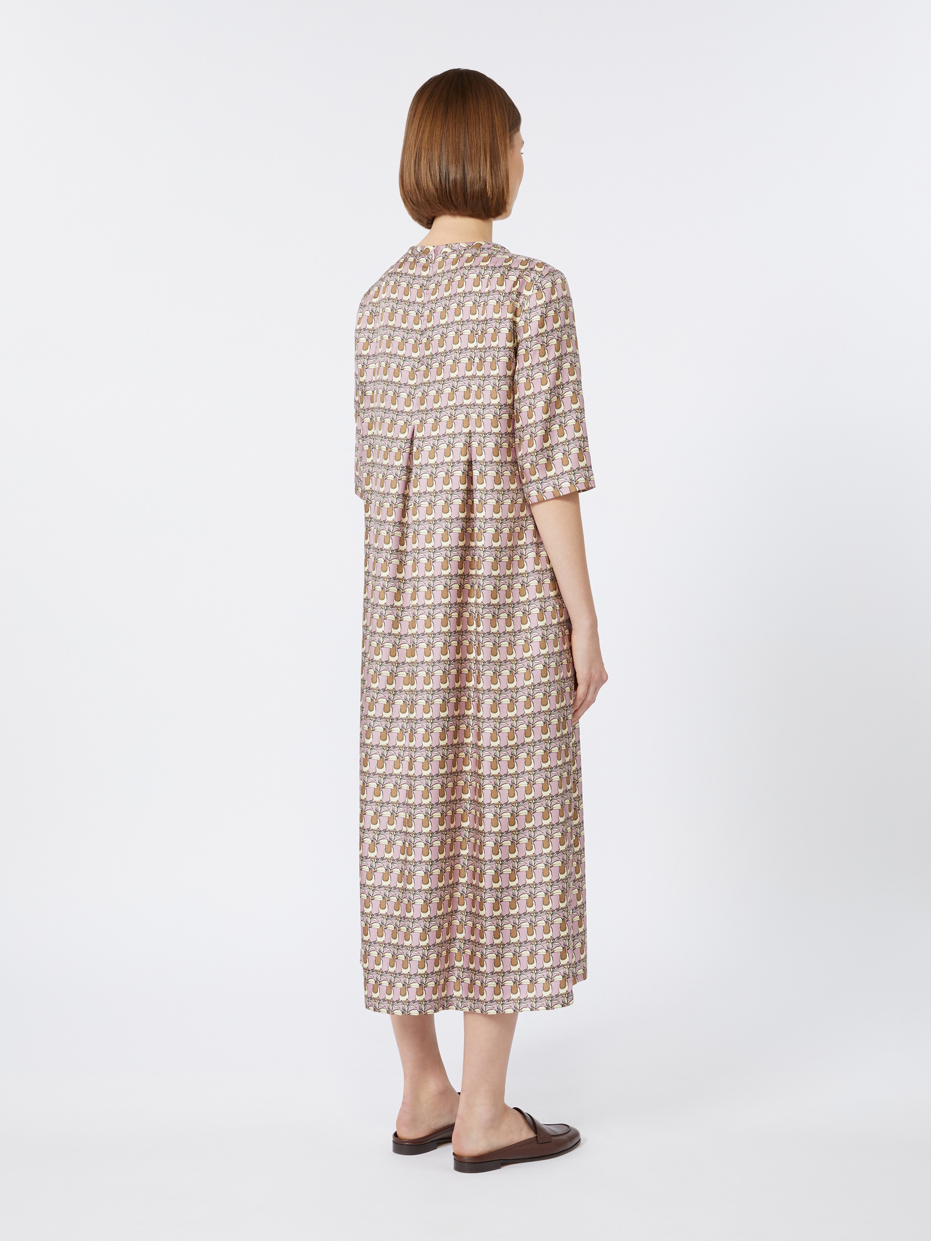 SAMANTHA Printed silk twill dress - 4