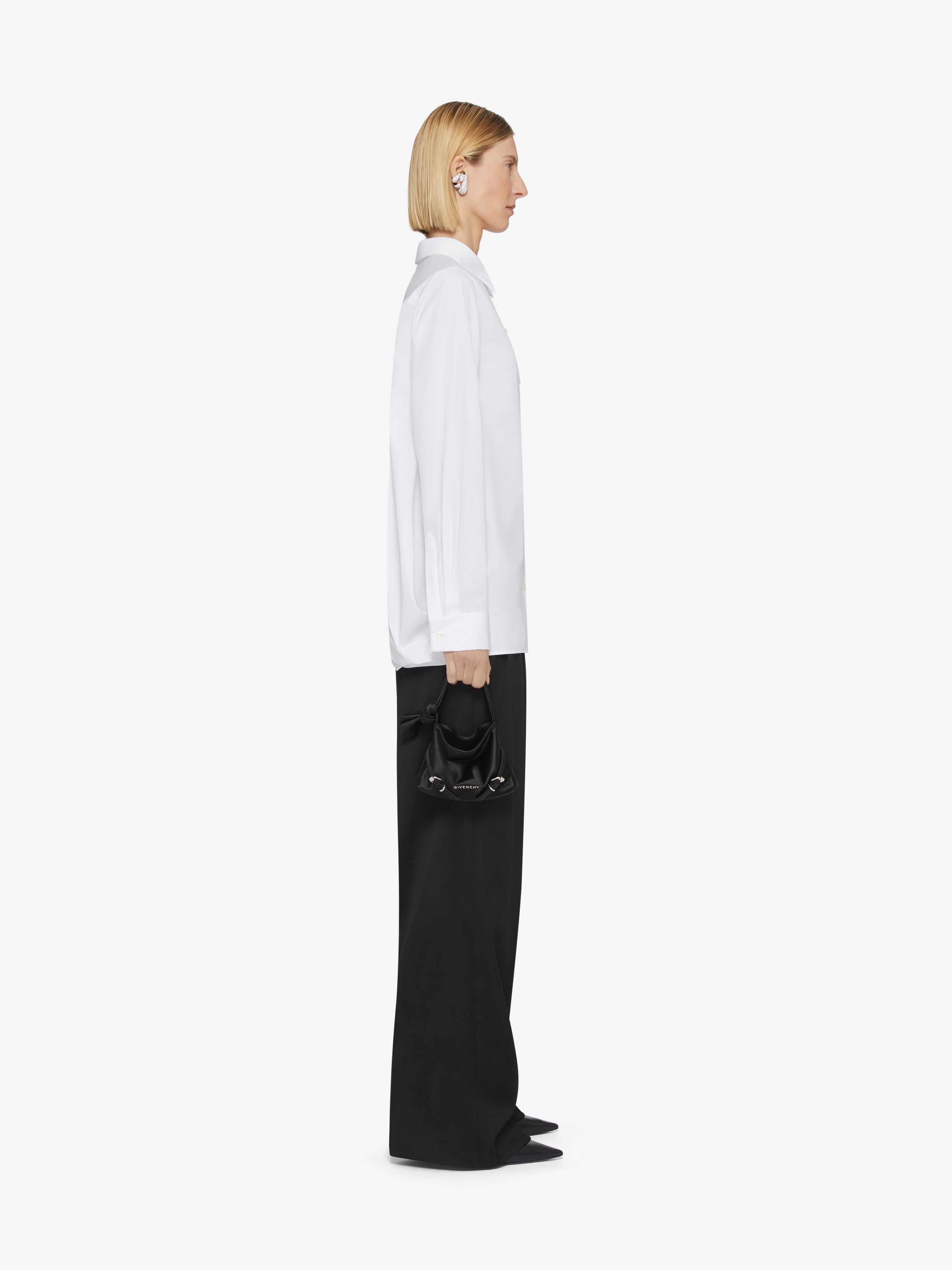 OVERSIZED SHIRT IN POPLIN WITH OPEN BACK - 3
