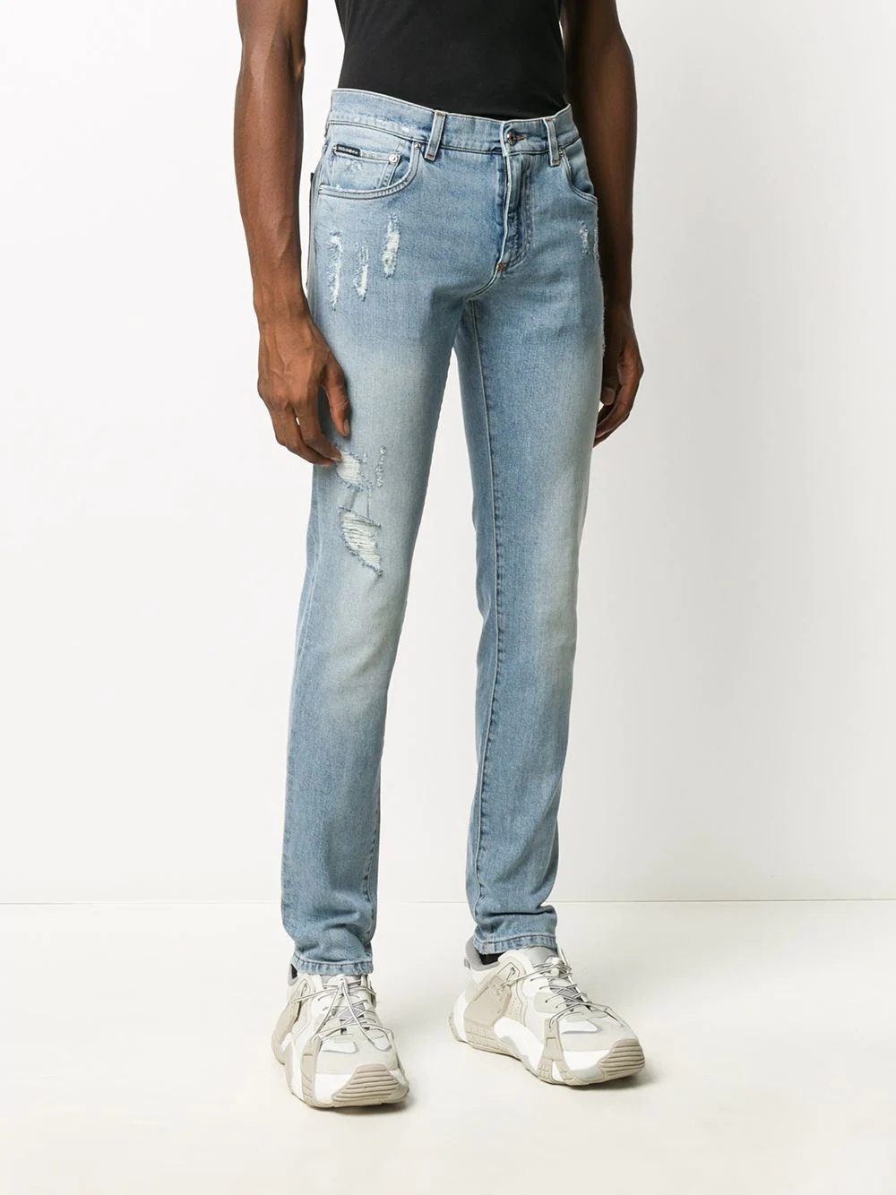 distressed slim-fit jeans - 3