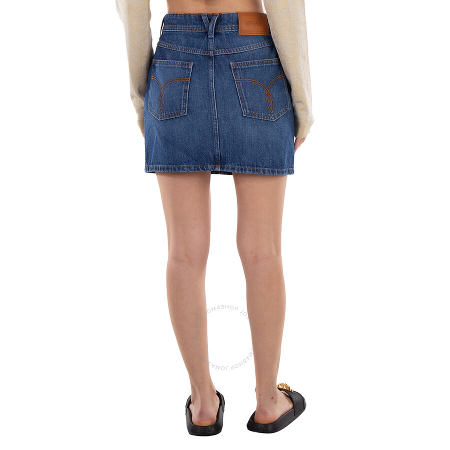 Versace Medusa 95 Cotton Denim Mini Skirt - 5