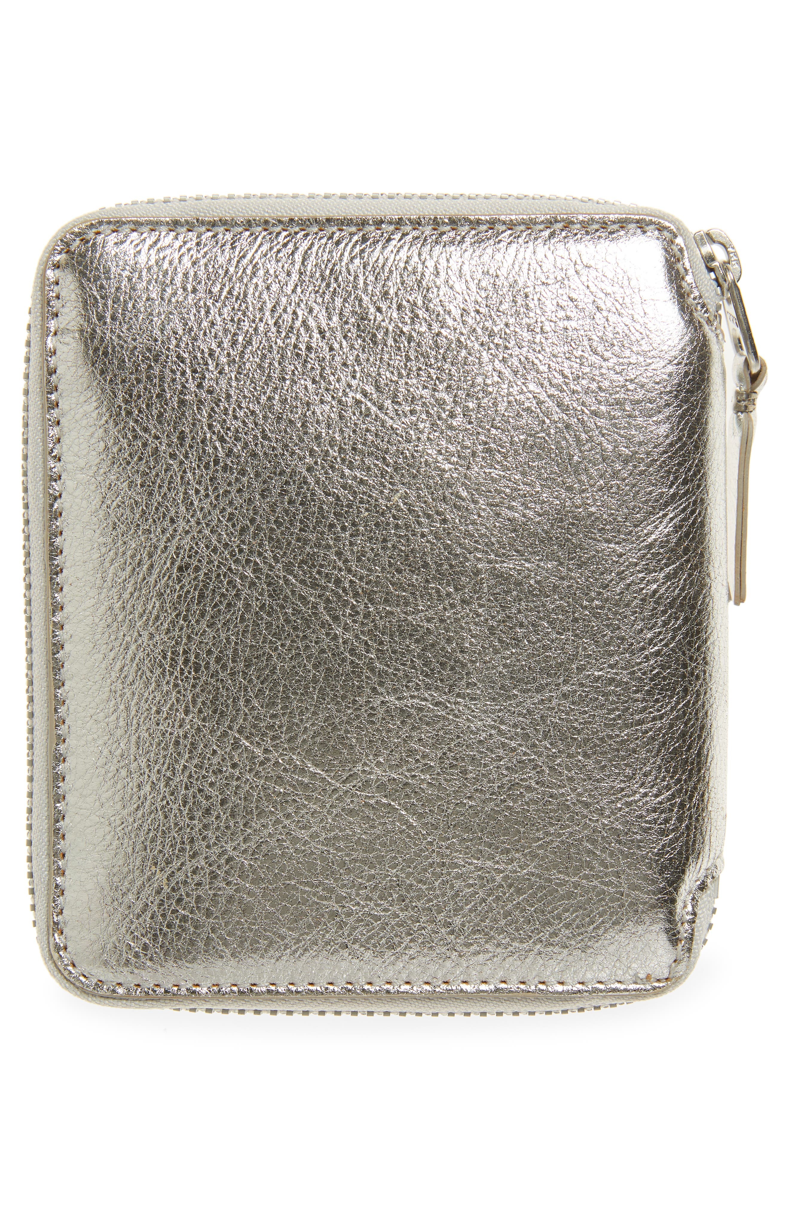 Comme des Garçons Wallets Metallic Leather Wallet in Silver at Nordstrom - 5
