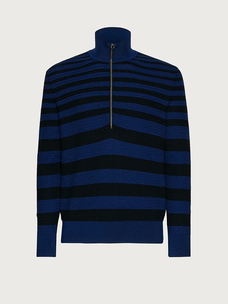SWEATER WITH POLO SHIRT COLLAR - 1