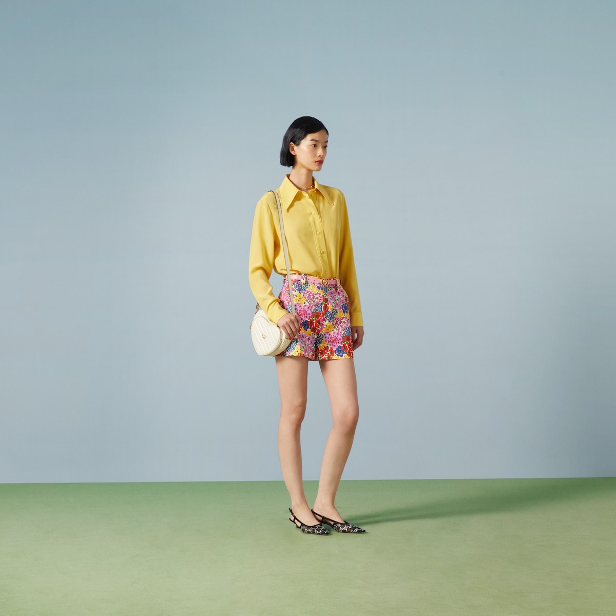 Floral print cotton shorts - 2