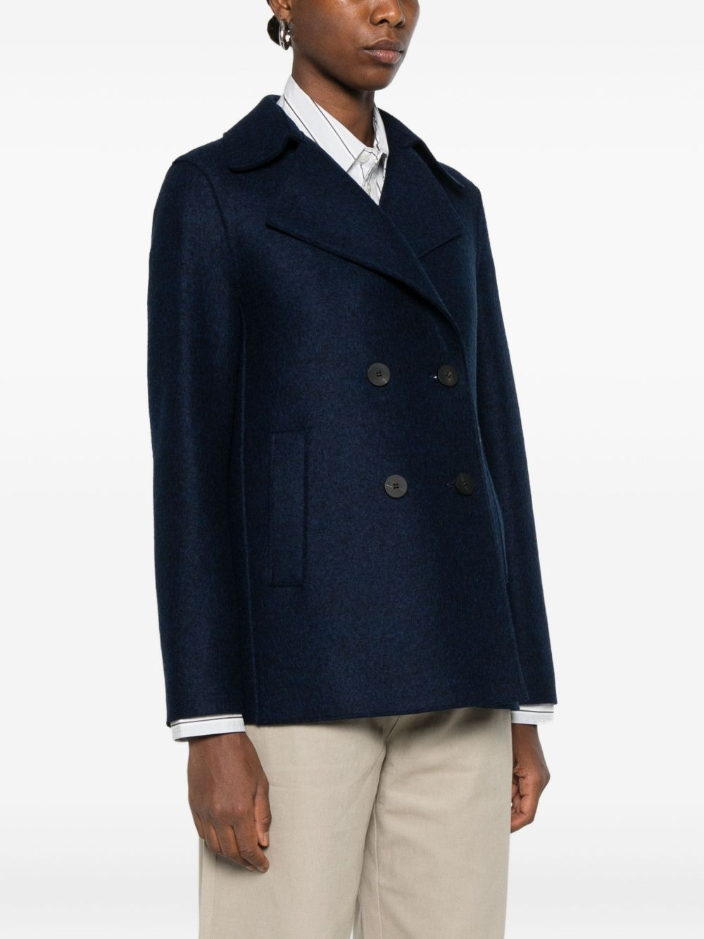 virgin wool double-breasted blazer - 3