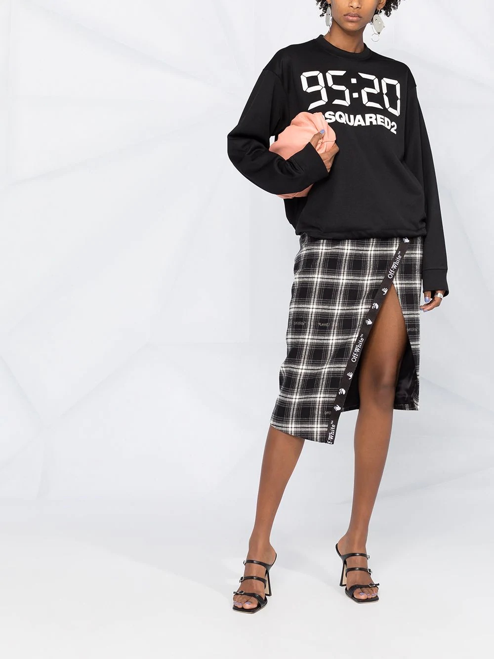 logo print drawstring hem sweatshirt - 2