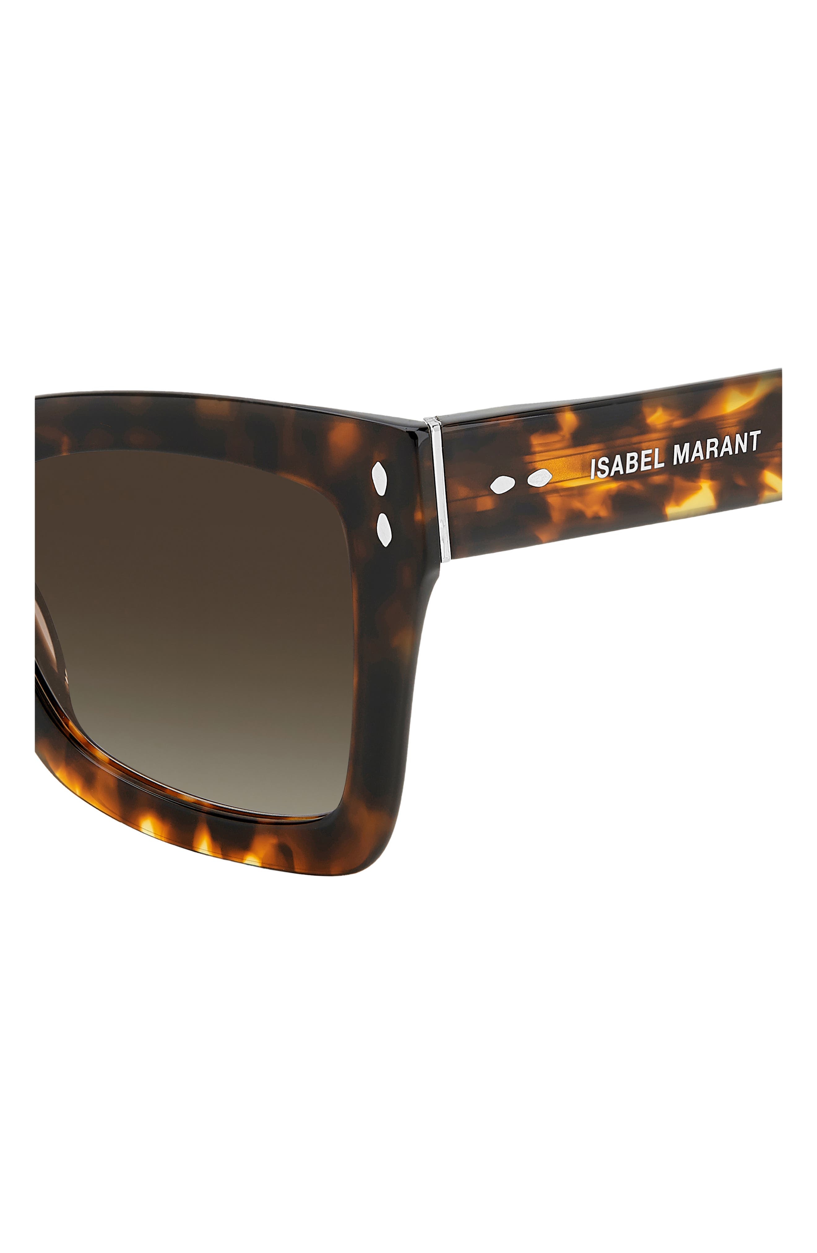 Isabel Marant 52mm Flared Rectangular Sunglasses in Havana /Brown Gradient at Nordstrom - 3