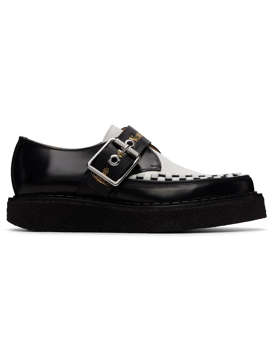 Black & White George Cox Edition Point Toe Monkstraps - 1