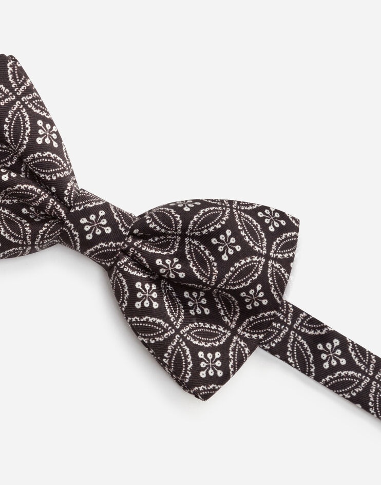 Silk bow tie with tie print - 3