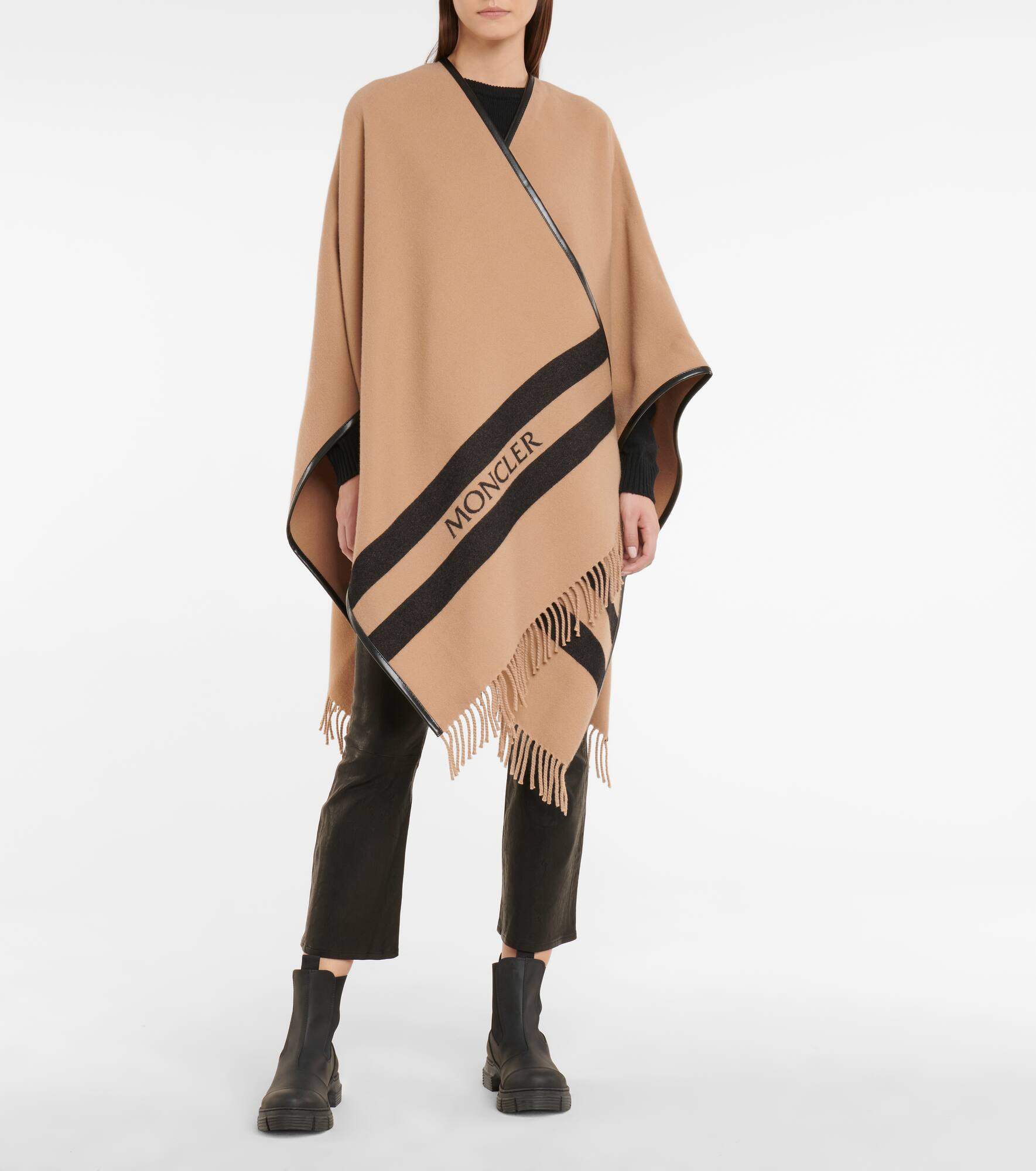 Wool logo cape - 2