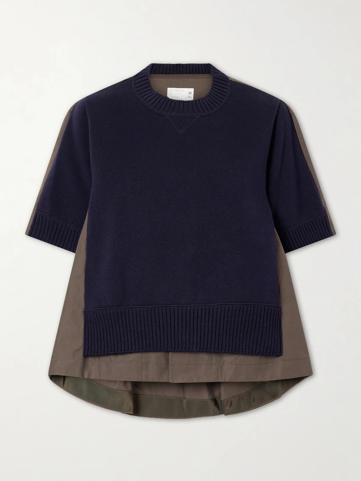 Layered Shell-trimmed Cotton And Cashmere-blend T-shirt - 1