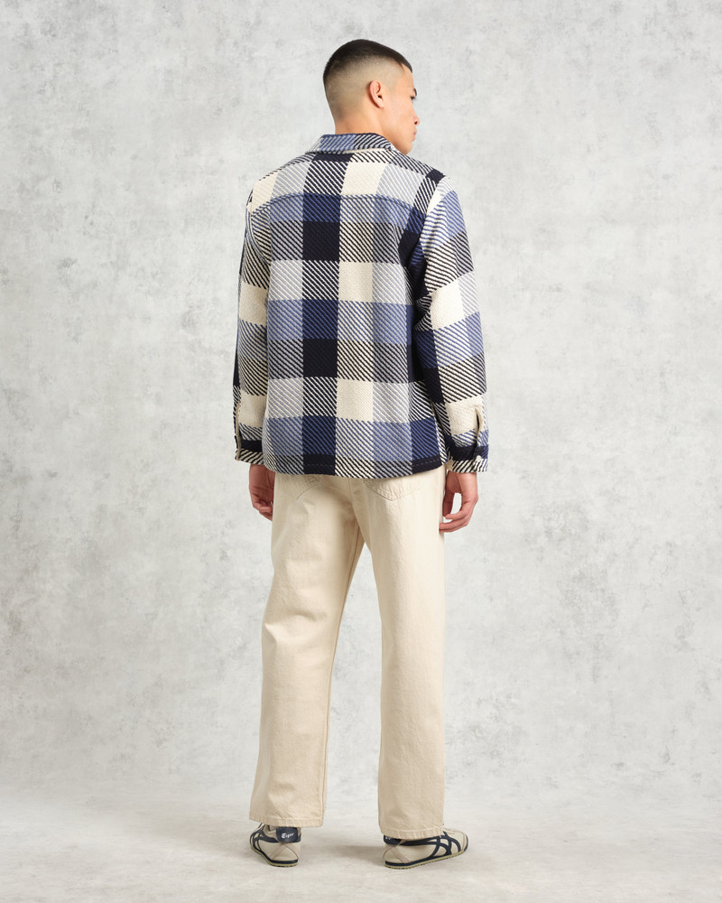 Whiting - Navy And Ecru Block Check Overshirt 7