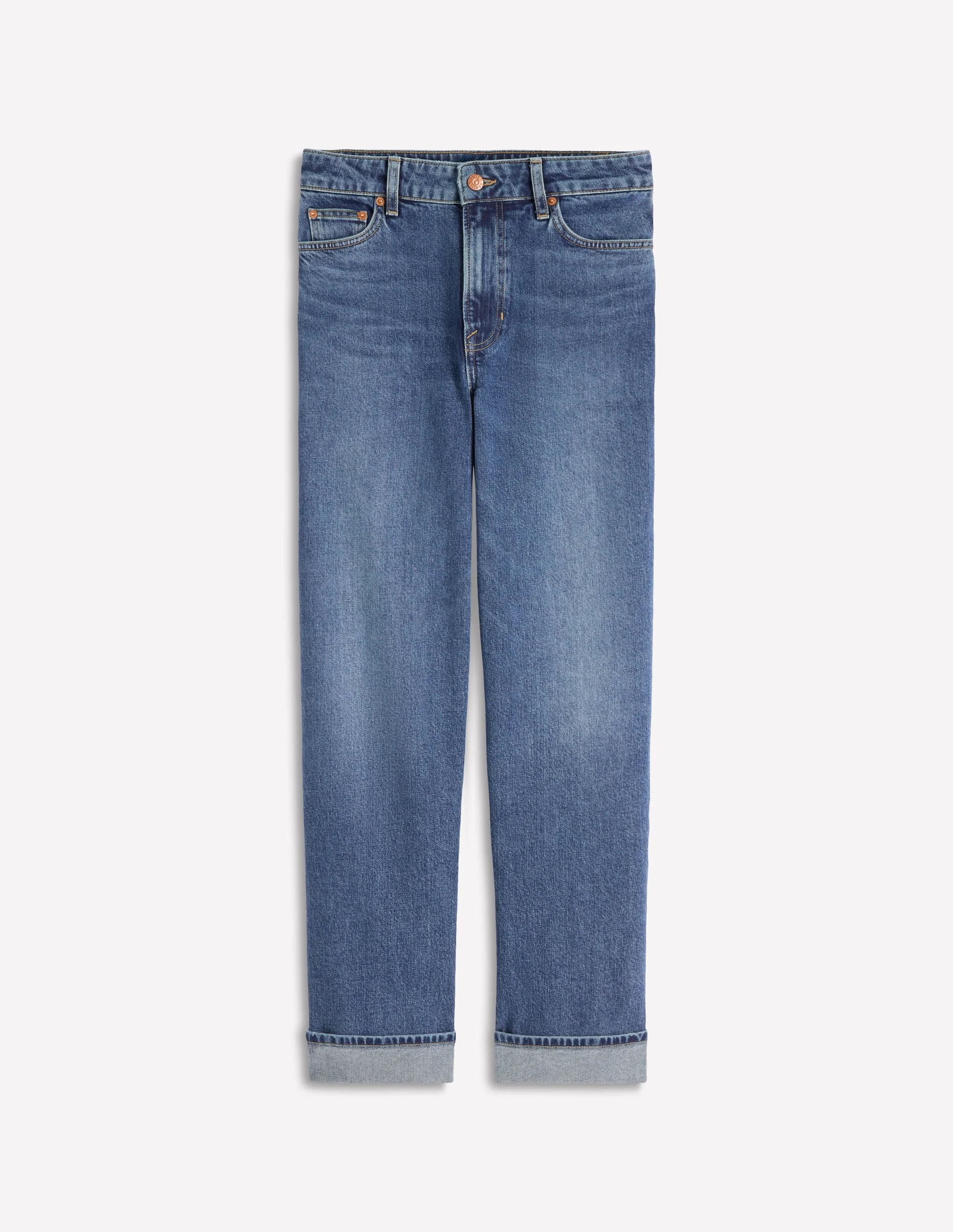 Mid Rise Straight Leg Jeans-Mid Vintage - 1