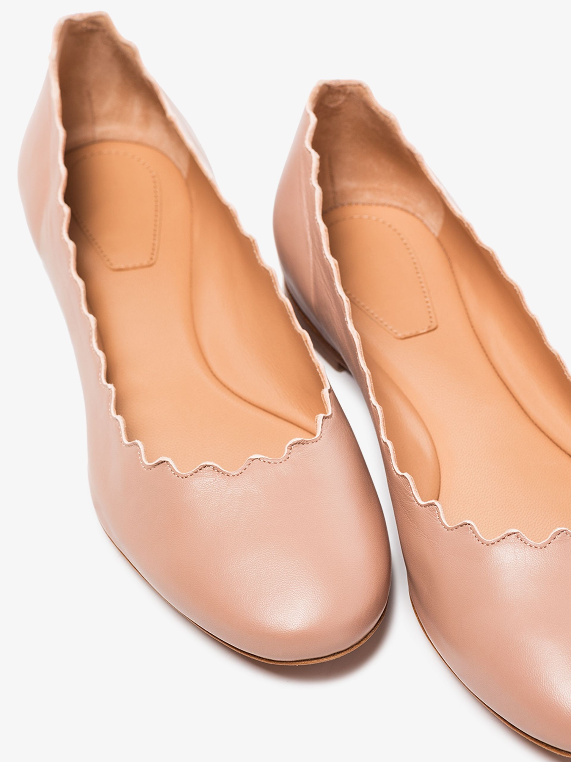 Pink Lauren scalloped leather pumps - 3