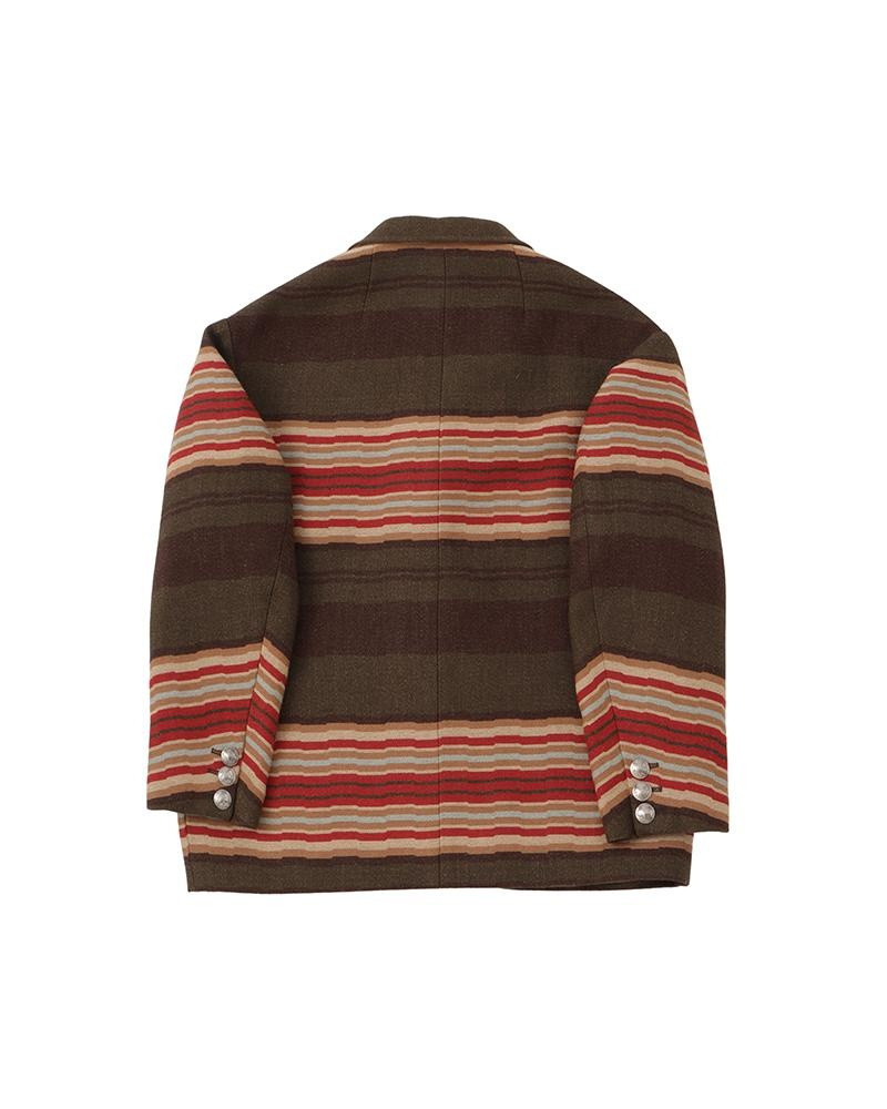 visvim BOWEN BLAZER (JACQUARD BLANKET) BROWN outlook