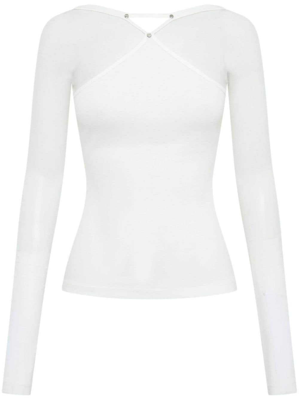 panelled boat-neck top - 1