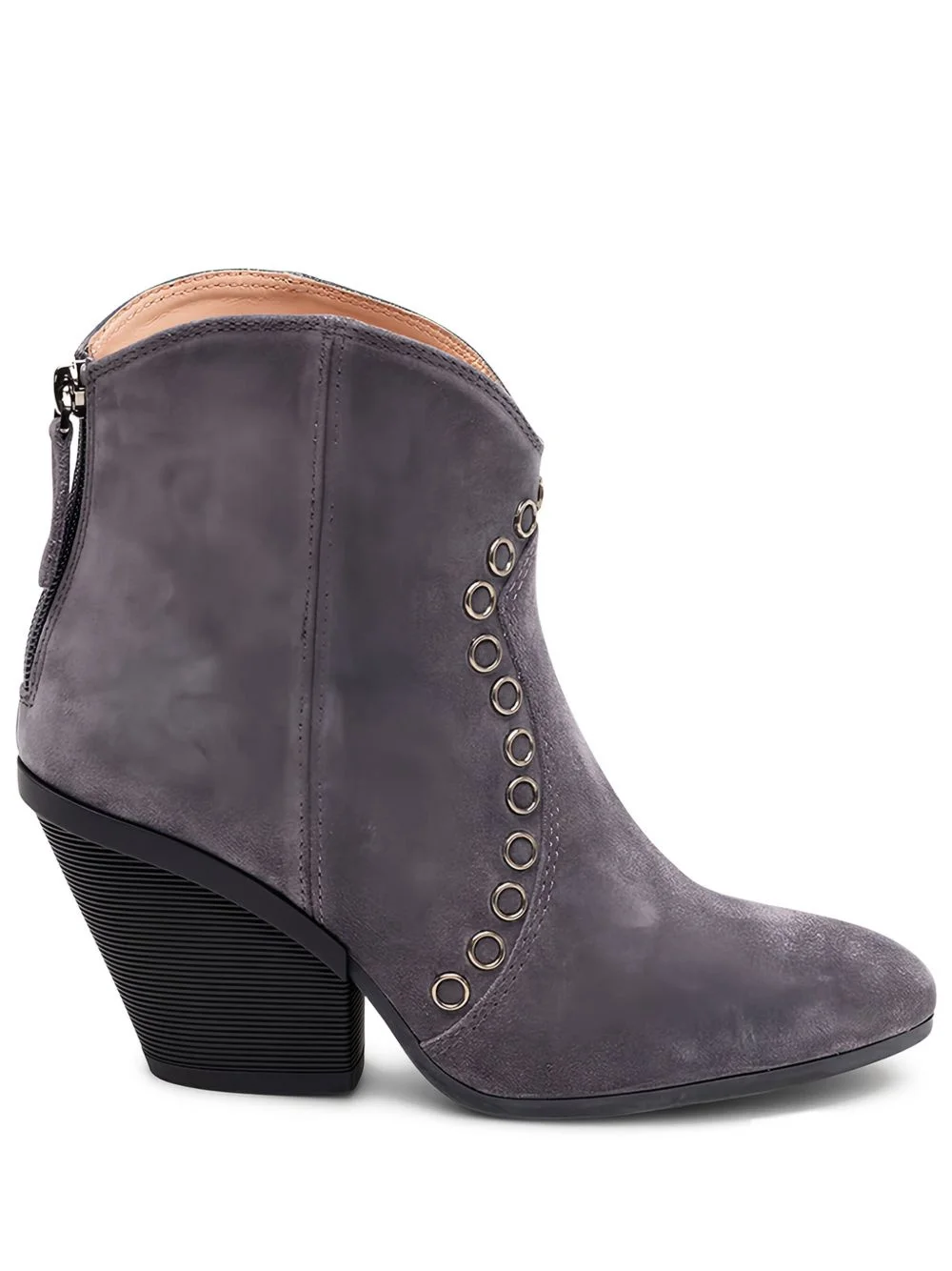 eyelet-embellished suede boots - 1