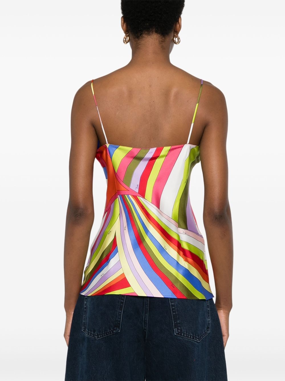 Iride-print silk top - 4