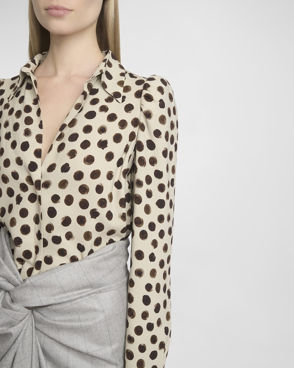 Celindra Polka-Dot Button-Front Shirt - 5