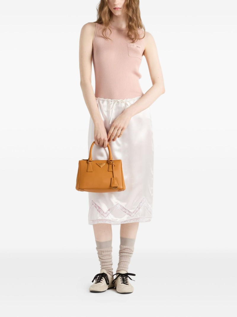 Prada ribbed patch-pocket silk top outlook