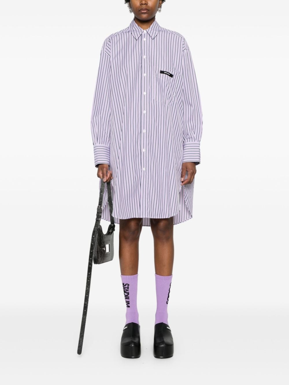 striped midi shirt dress - 2