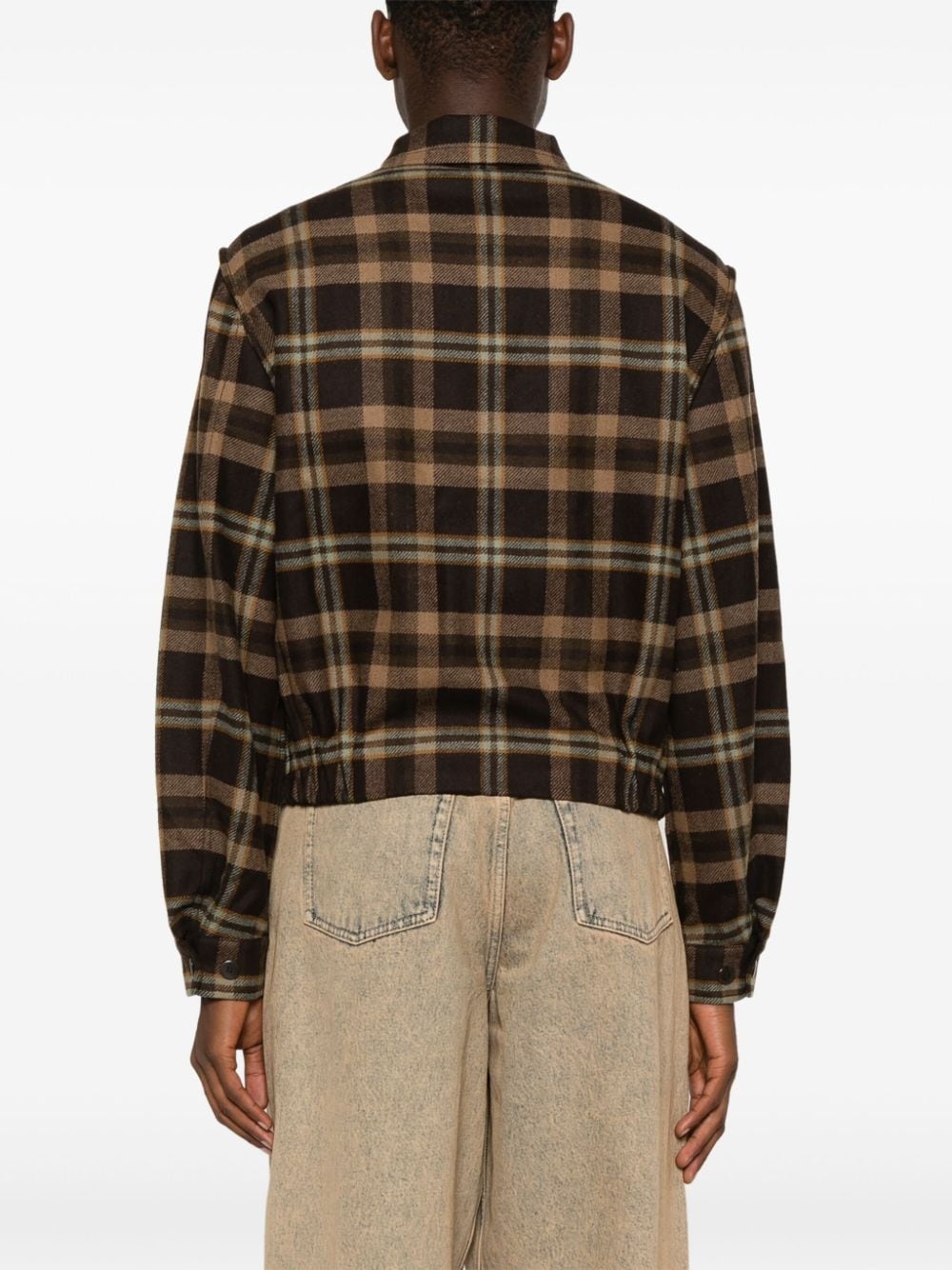 plaid-check jacket - 4