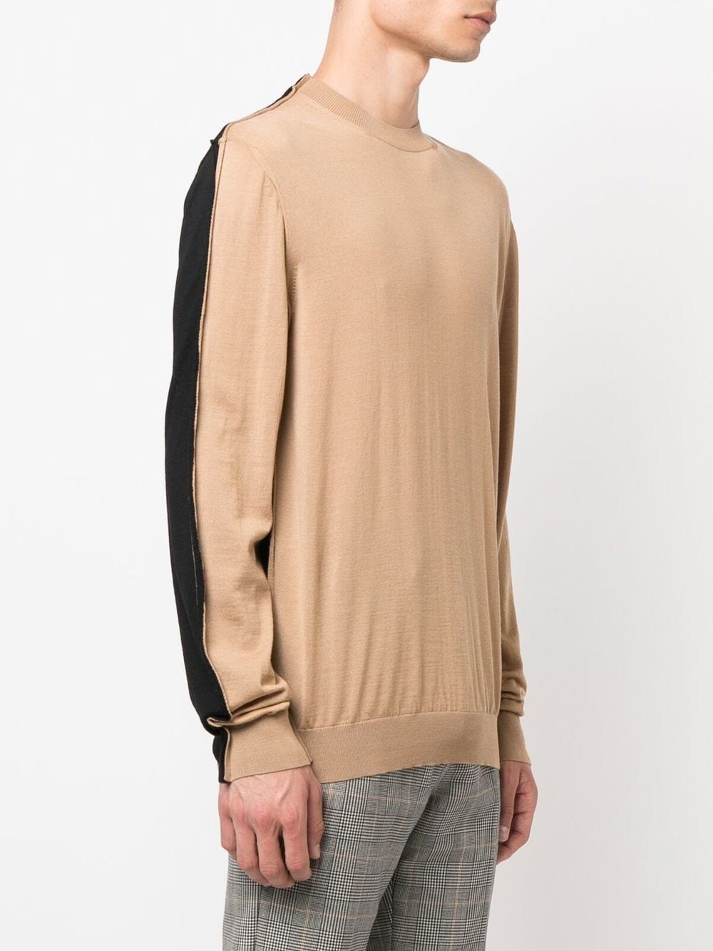 colour-block crew-neck jumper - 3