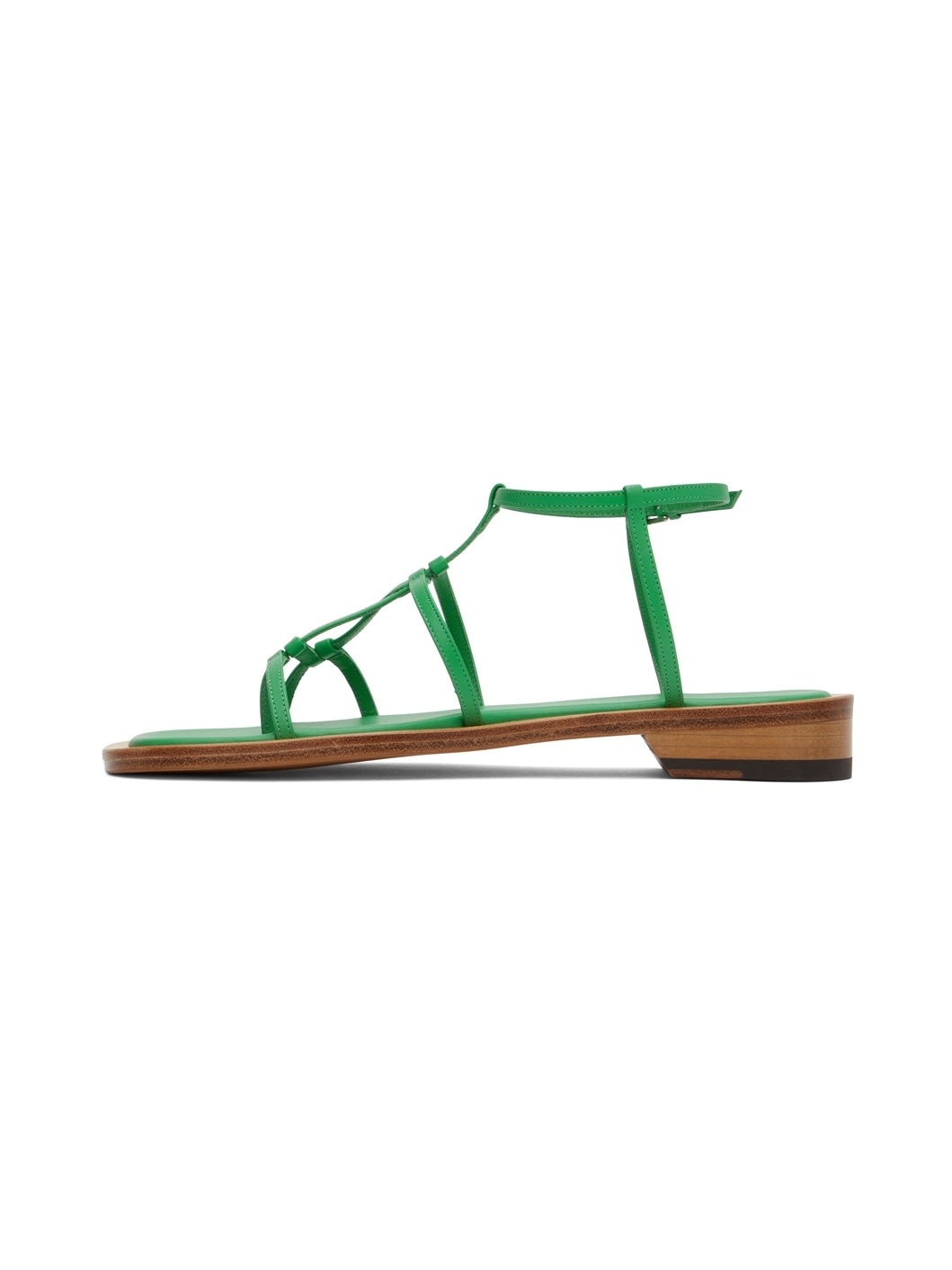 Green Middle Strap Sandals - 3