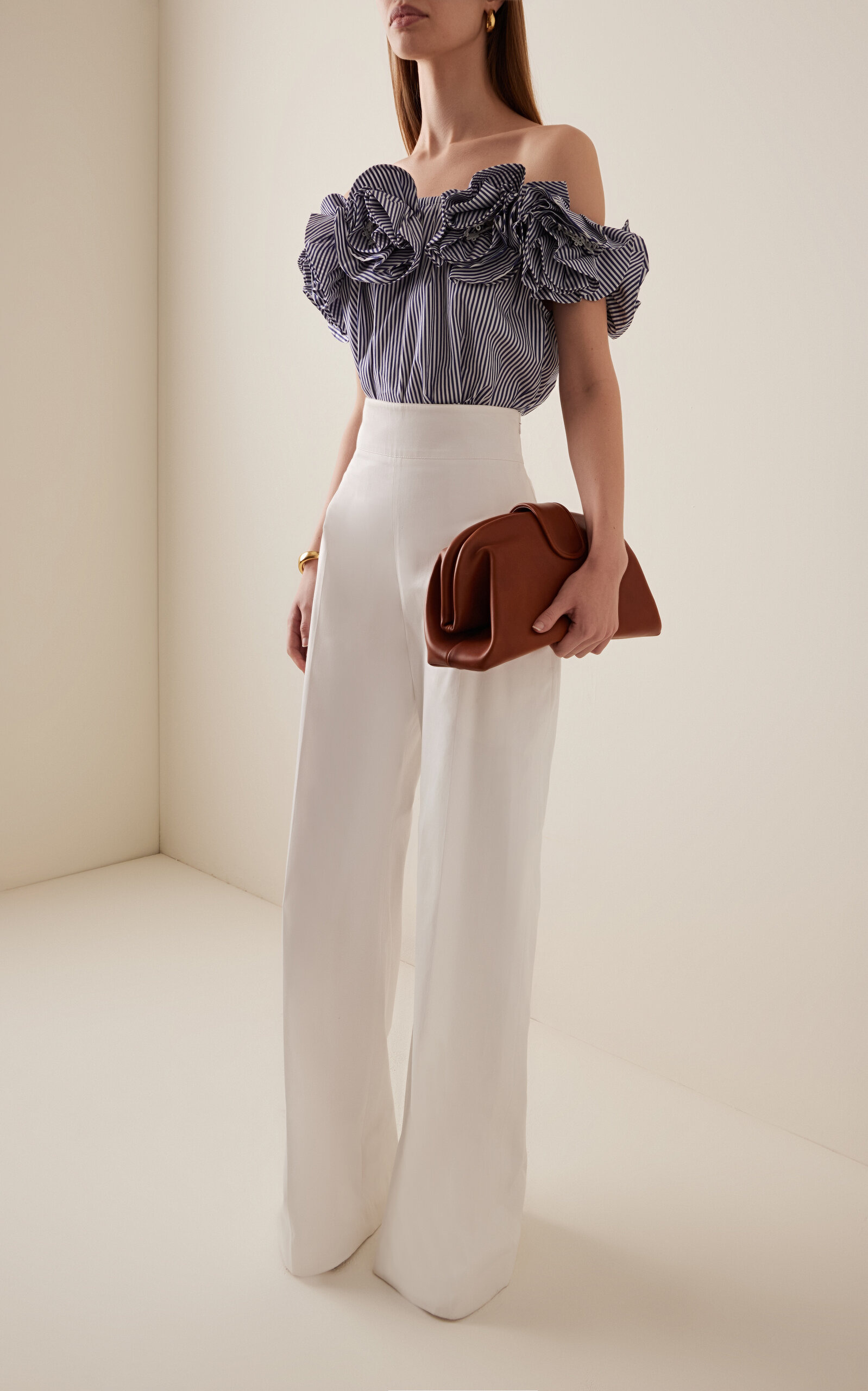 Stretch-Cotton Wide-Leg Pants white - 2